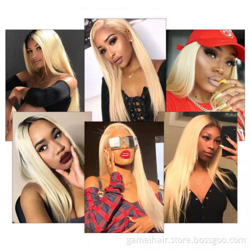 Straight 613 12a  Pre Plucked Human Hair Transparent Lace Frontal Closure Wig Blonde HD Full Lace Front Wig Human Hair Vendor